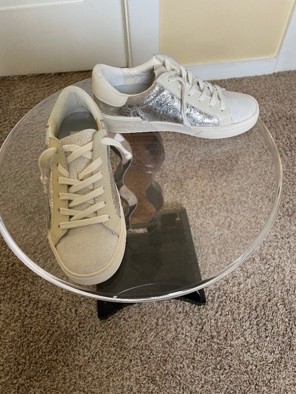 Zina Sneakers Chrome Distressed Leather